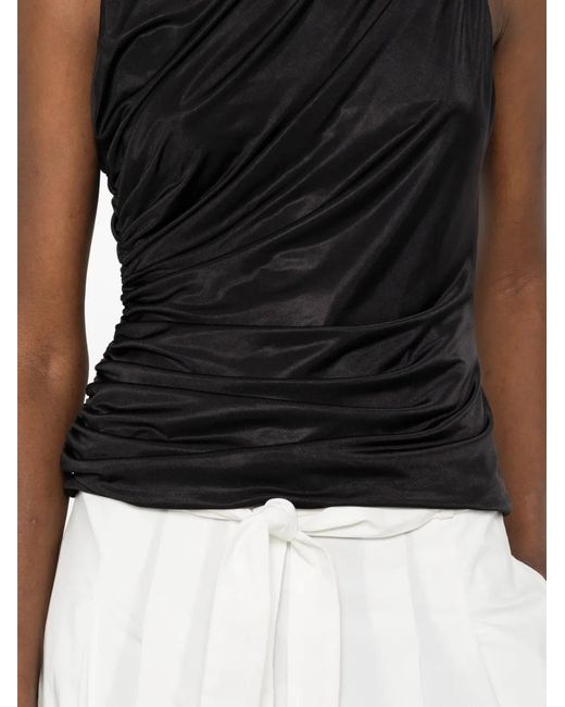 MARSĒM Black Ruched Sleeveless Top