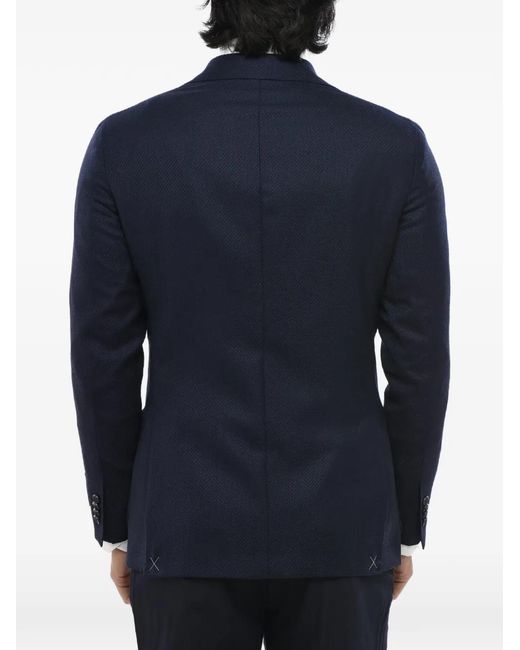 Corneliani Blue Cc Collection Single-Breasted Patch-Pocket Blazer for men