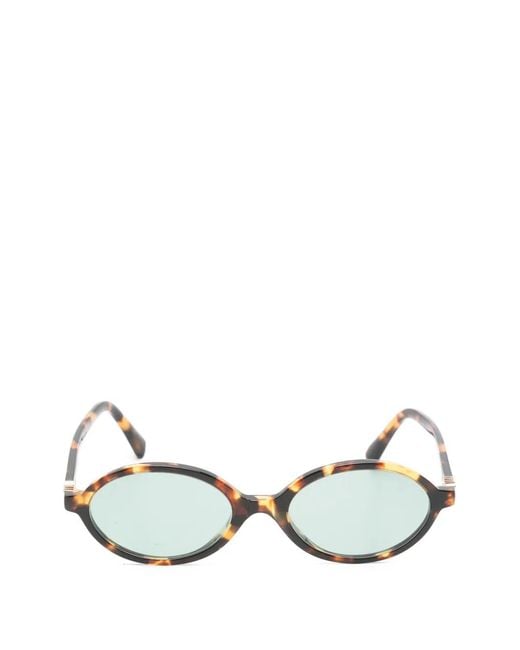 Miu Miu Metallic Oval-Frame Sunglasses