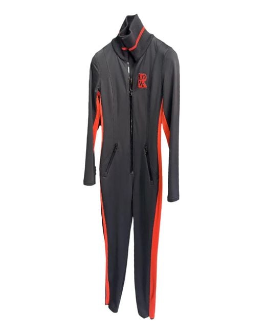 AccessXPrive Blue Panelled Logo Performance Jumpsuit