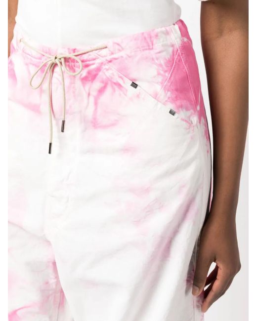 DARKPARK Pink Tie-Dye Cargo Trousers