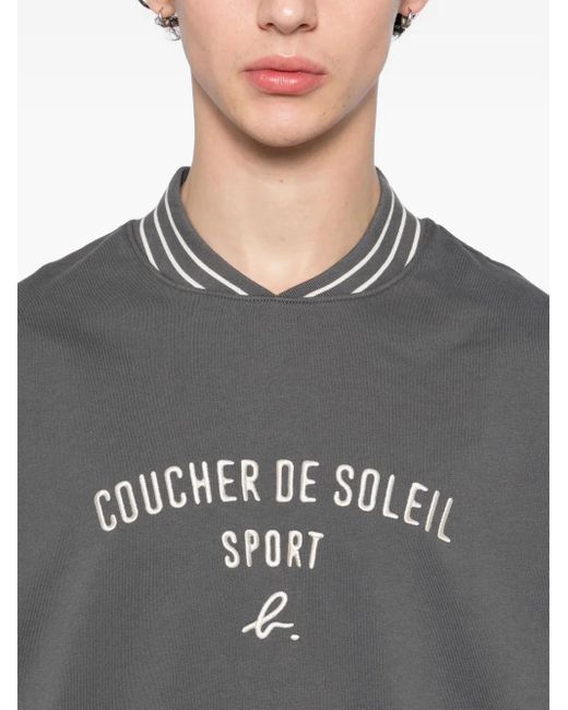 SPORT b. by agnès b. Gray Slogan-Embroidered Sweatshirt for men