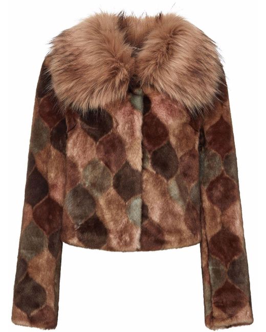 Unreal Fur Brown Casablanca Faux Fur Jacket