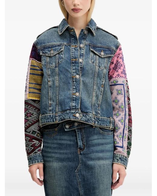 Desigual Blue Button Denim Jacket