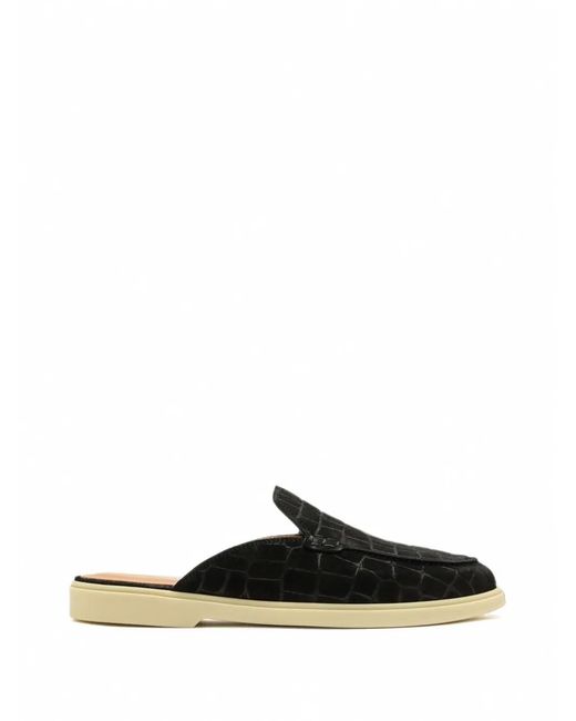 Magnanni Shoes Black Sofia Croc-Effect Slippers