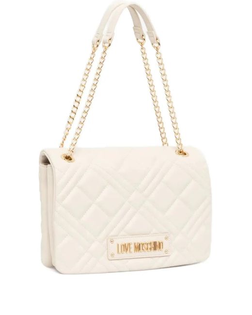 Sac Porté Épaule À Design Matelassé Love Moschino en coloris White