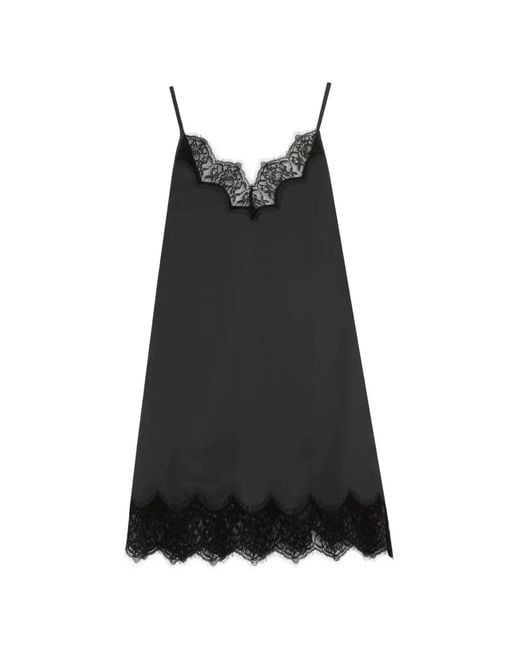 Vera Wang Black Sibel Lace-Trim Mini Dress