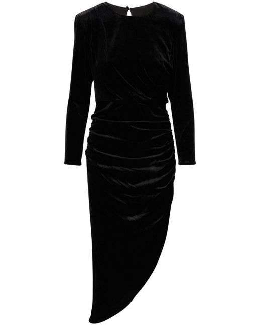 Veronica Beard Black Tristana Velvet-effect Midi Dress