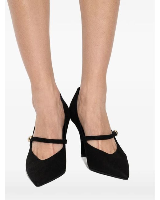 Furla Black Strap Pointed Pumps