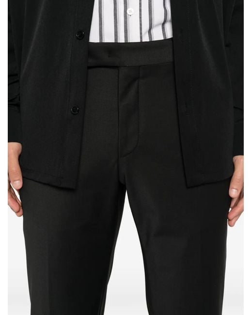 Karl Lagerfeld Black Pressed-Crease Tailored Trousers for men