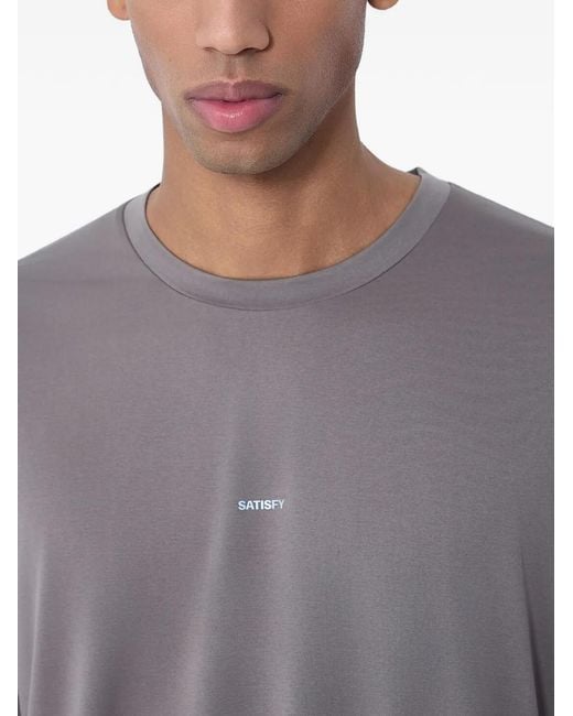 Satisfy Gray Logo-Detail Long-Sleeved T-Shirt for men