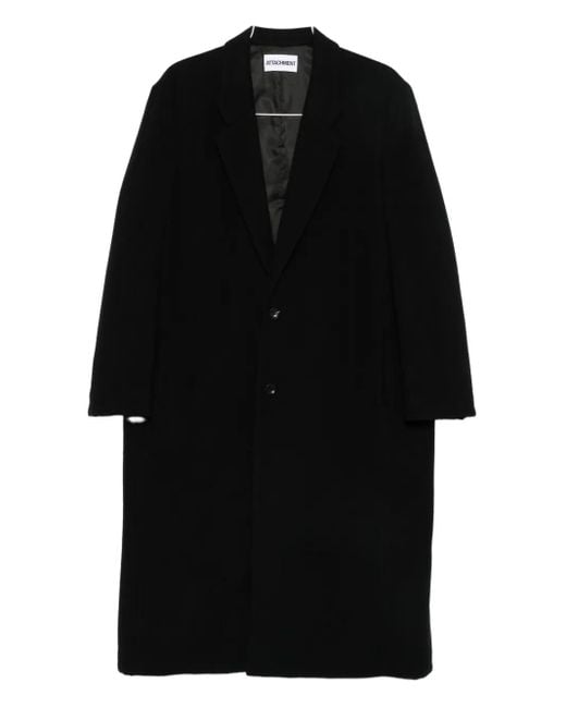メンズ Attachment Single-breasted Coat Black