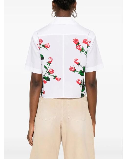 Loewe White Copped Cotton Shirt