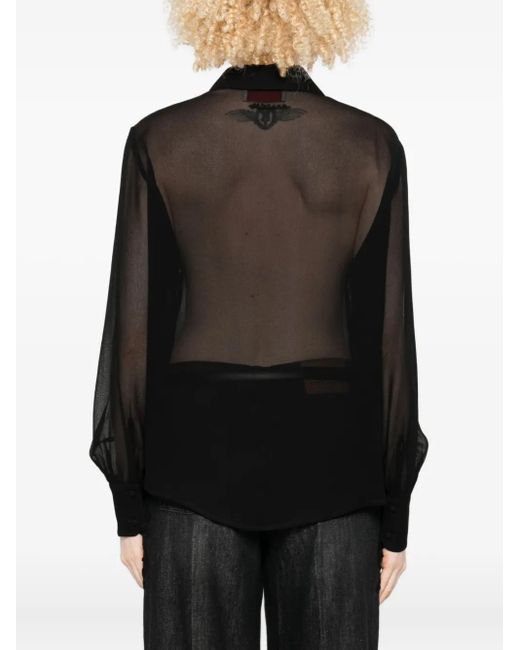 ERMANNO FIRENZE Black Embellished Blouse