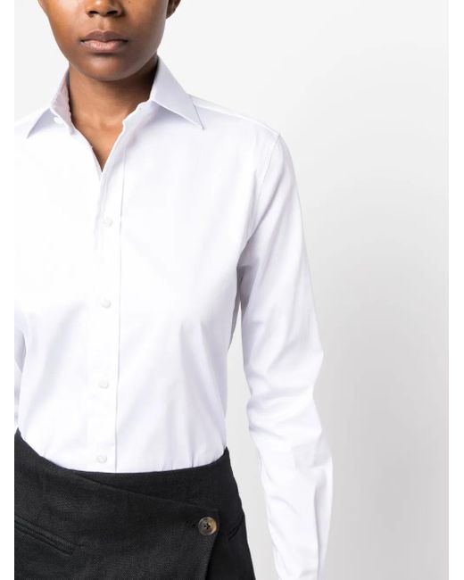 Ralph Lauren White Charmain Long-Sleeve Shirt