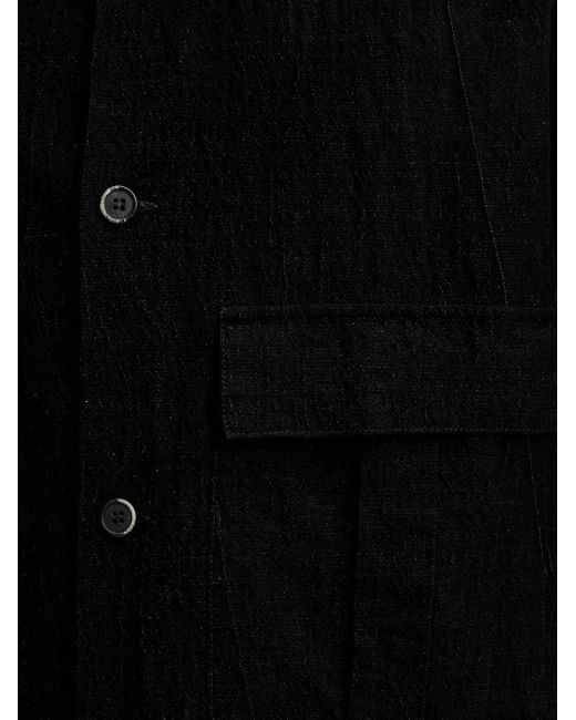 Barena Black Pocket Short-Sleeve Shirt for men