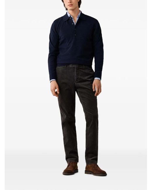 Hackett Blue Knitted Polo Knit for men