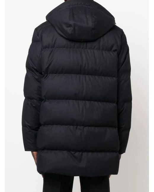 Woolrich Black Quilted Down Parka Coat for men