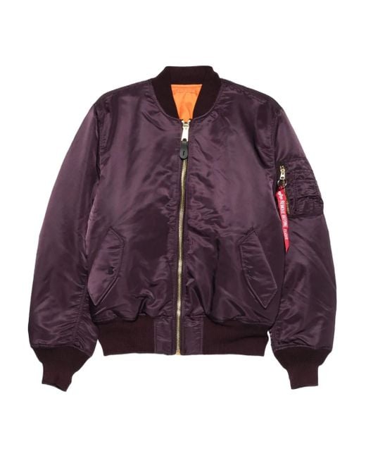 Alpha Industries Bomberjack Met Rits in het Purple