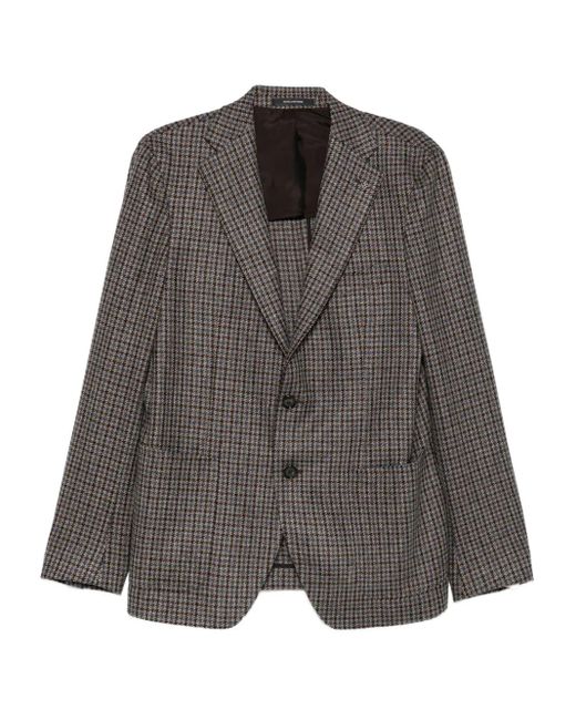 Tagliatore Gray Patterned Single-Breasted Jacket for men