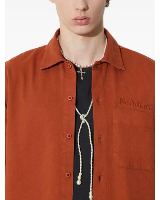 Camicia Mini Problema Uniform di Aries in Orange
