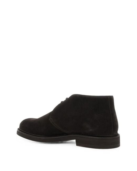 Berwick Shoes Black Suede Desert Boots for men