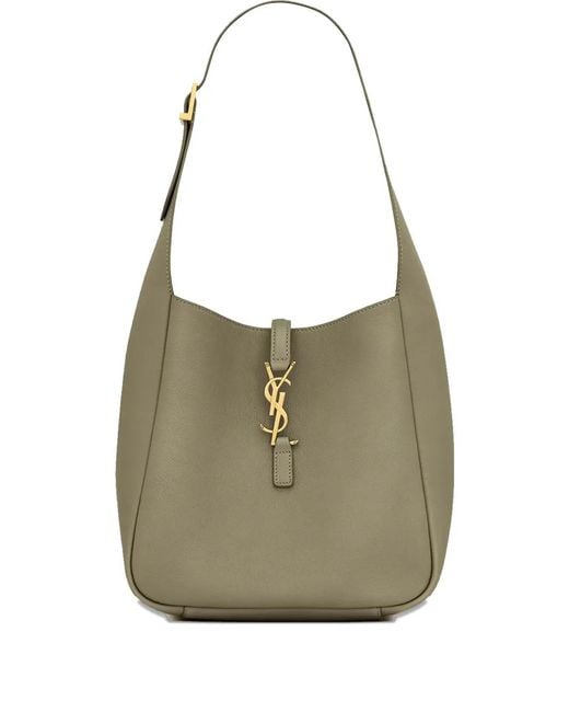 Saint Laurent Green Small Le 5 À 7 Logo-Plaque Tote Bag