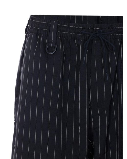 Y-3 Gestreepte Elastische Broek in het Blue voor heren