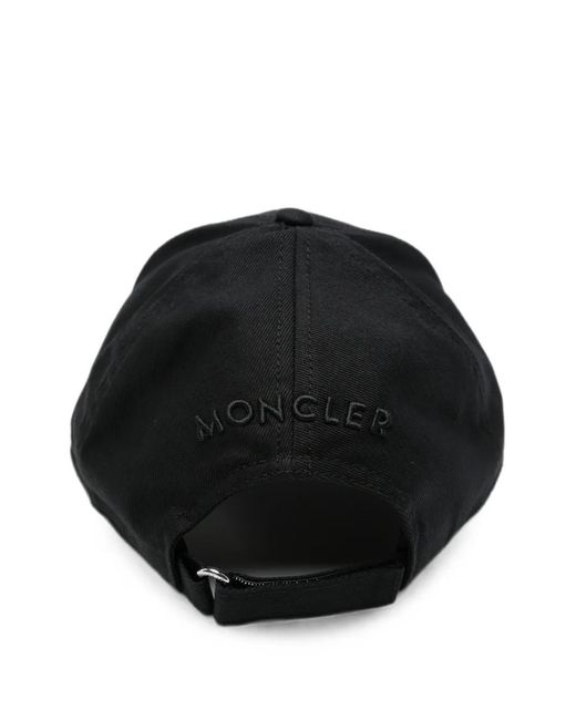 Moncler Black Logo-Patch Cap for men