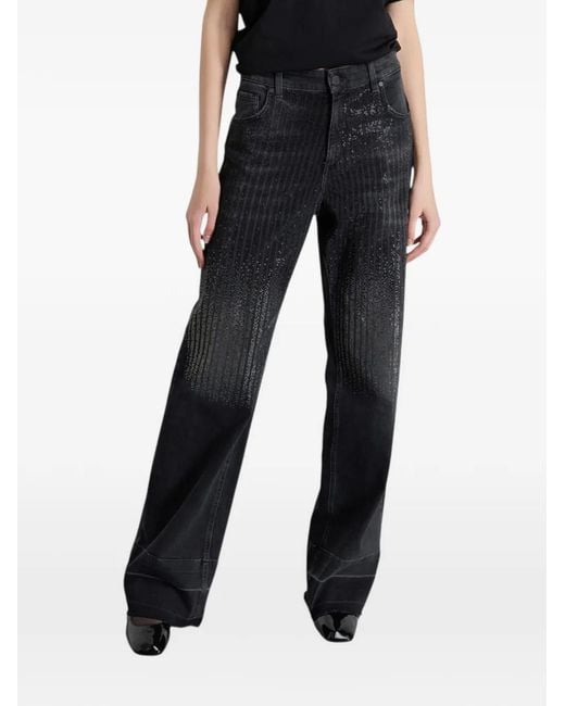 Gaelle Paris Black Embellished Denim Jeans