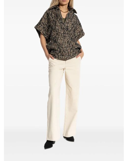 IRO Gray Caliopa Tweed Short-Sleeved Jacket