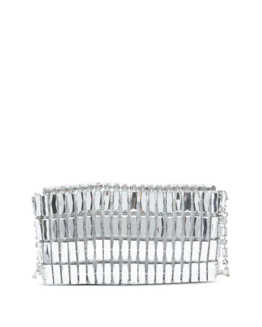 Self-Portrait White Crystal-Embellished Bow Shoulder Bag