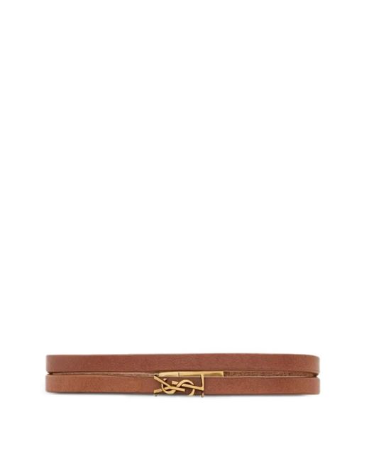 Saint Laurent Brown Leather Bracelet