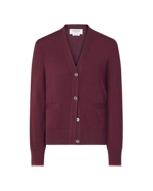 Thom Browne Purple Rwb Cardigan