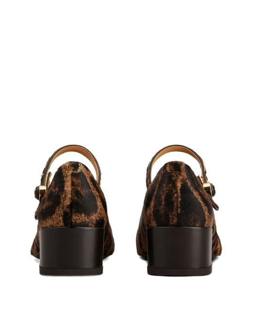 Tod's Brown Leopard-Print Block-Heel Pumps