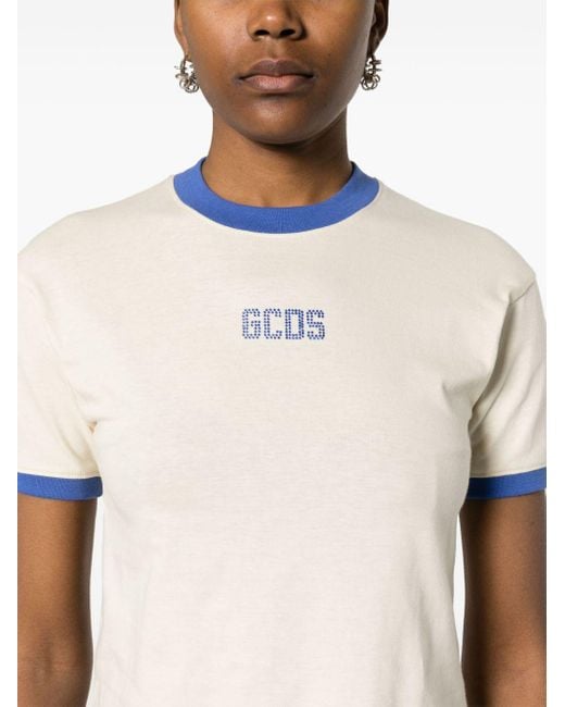 Camiseta con apliques de strass Gcds de color White