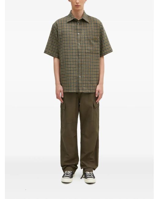 DARKPARK Green Checked Short-Sleeve Shirt for men