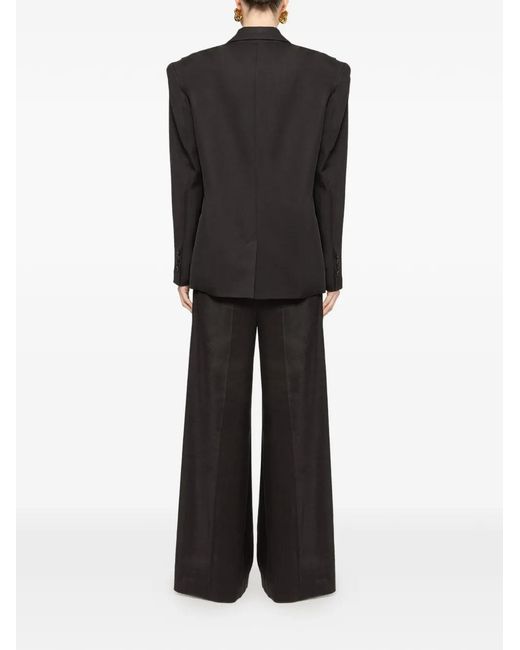 Nissa Black Oversized Pleated Blazer
