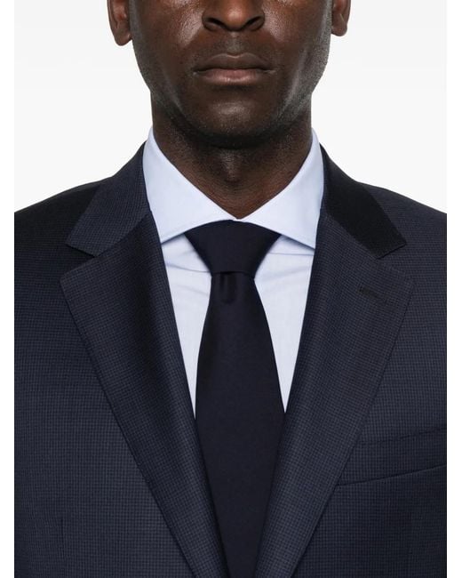 Canali Blue Pocket Micro-Check Suit for men