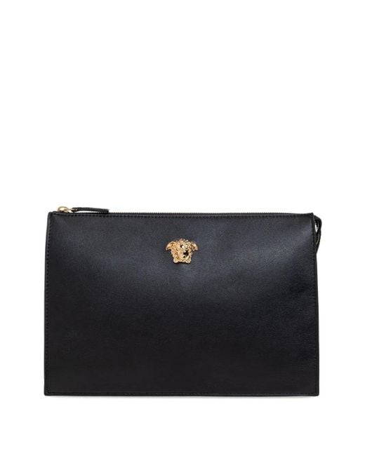 Versace メンズ ブラック La Medusa クラッチバッグ