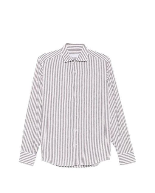 Manuel Ritz White Striped Shirt for men