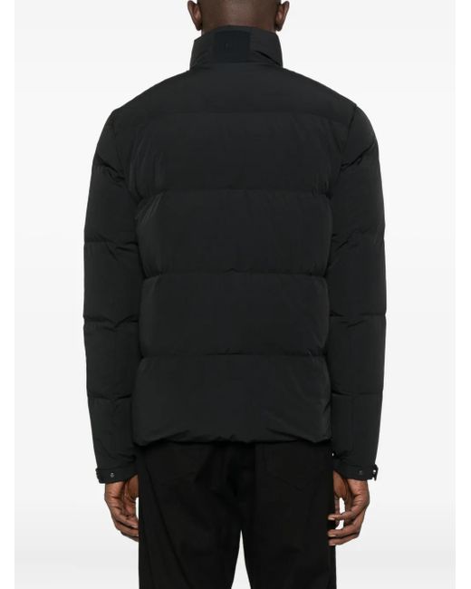 DUNO Black Quilted Zip-Front Jacket for men