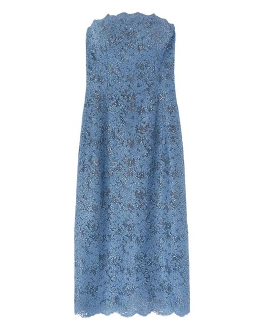 Abito Midi Con Decorazione di Ermanno Scervino in Blue