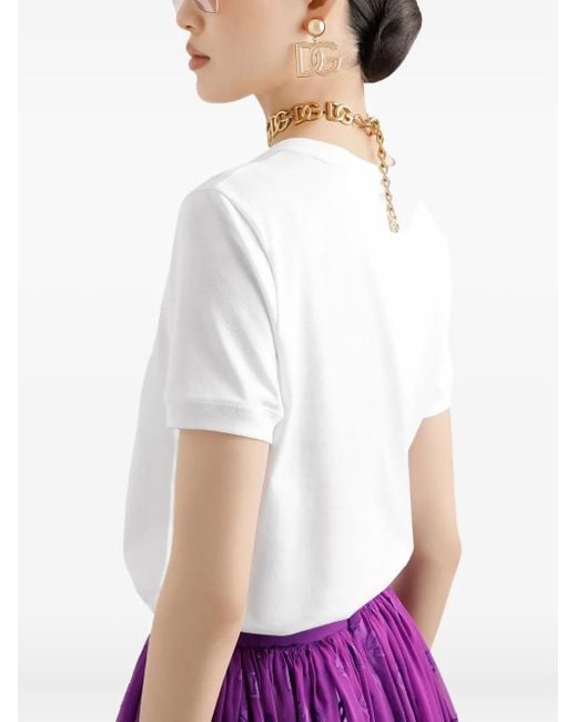 Dolce & Gabbana White Lace T-Shirt