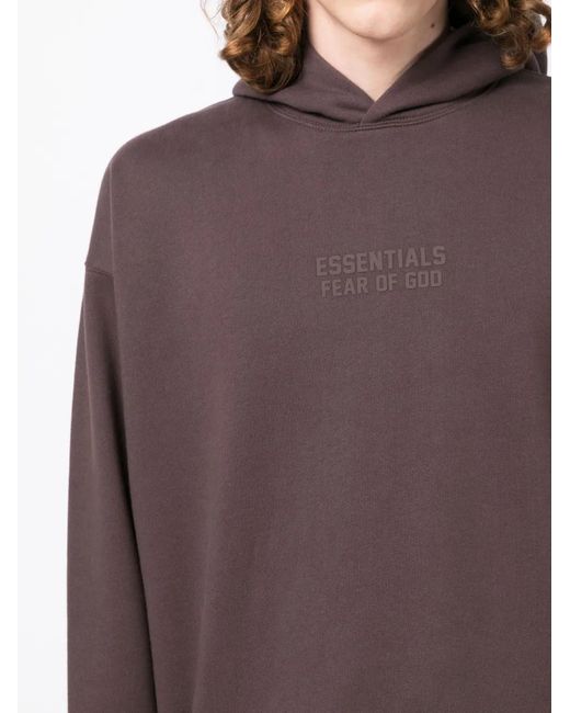 Fear Of God Brown Logo Print Hoodie for men