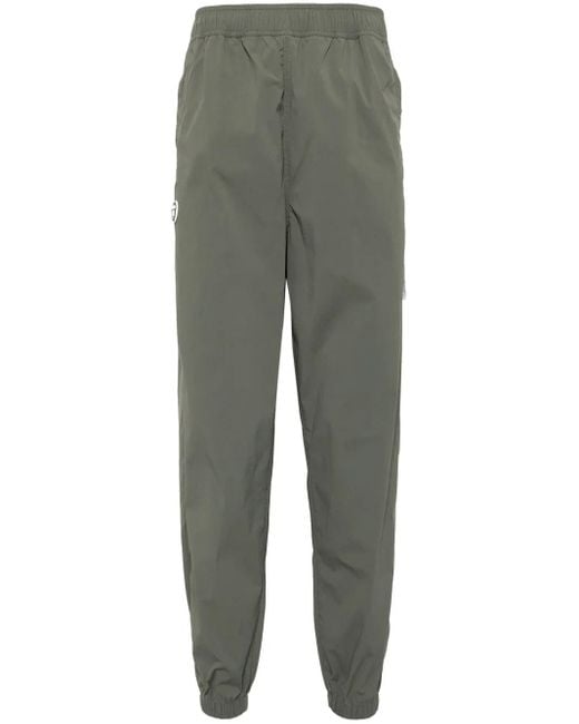 Aape By A Bathing Ape Gray Logo-Patch Pants for men