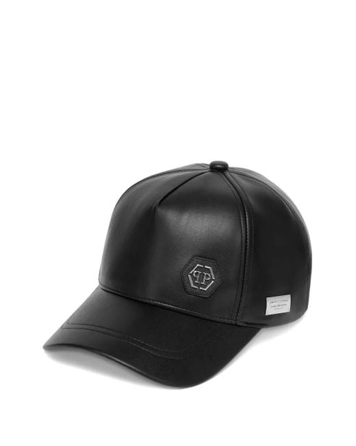 Philipp Plein Black Hexagon-Logo Baseball Cap