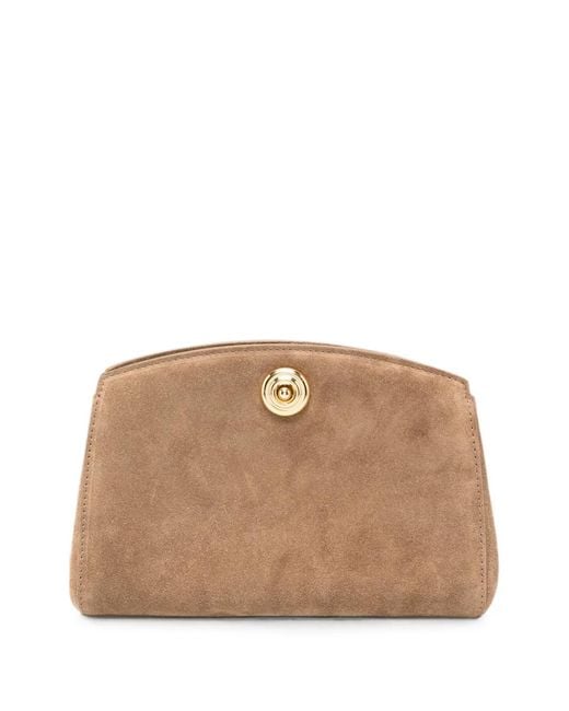 Liffner Natural Push-Lock Suede Clutch Bag