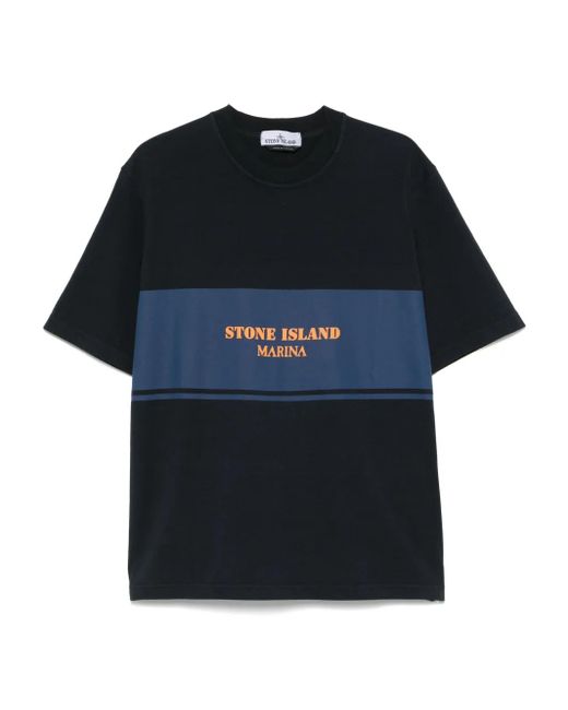 T-Shirt Con Logo di Stone Island in Black da Uomo