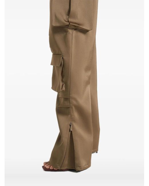 Manière De Voir Emilie ハイウエスト サテンカーゴパンツ Natural
